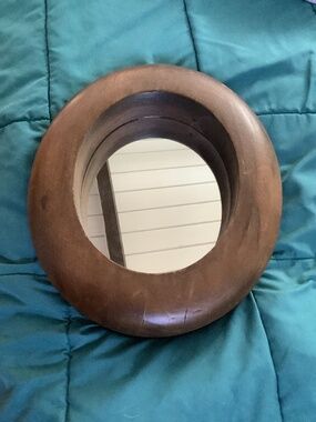 Small vintage wood framed mirror